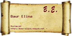 Baur Elina névjegykártya